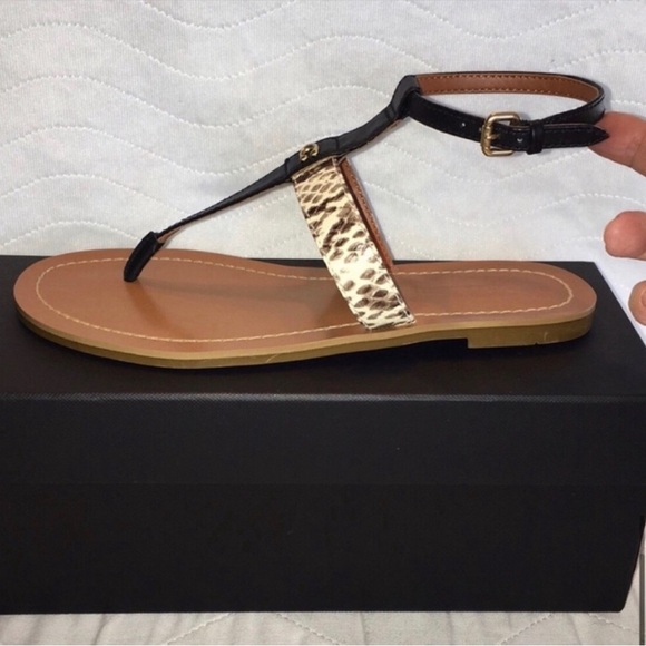 Coach Black/Natural Sandals Size 8 - Picture 11 of 15